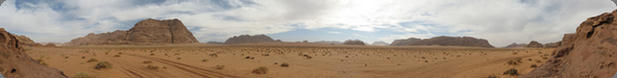 Panoramic View of Wadi Rum at Jebel Abu Khsheibah, Jordan (2010)
