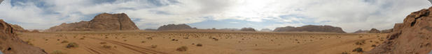 Panoramic View of Wadi Rum at Jebel Abu Khsheibah, Jordan (2010)